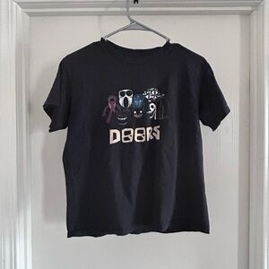 Black Graphic Tee with Band Logo